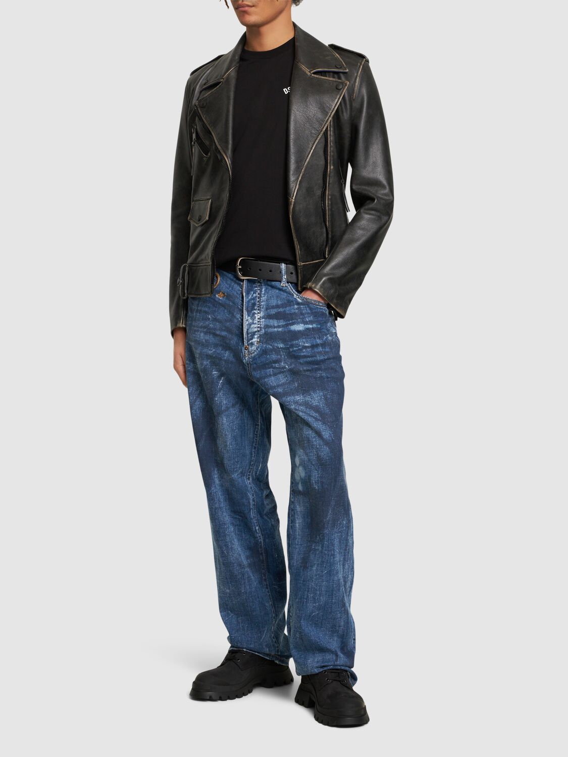Shop Dsquared2 Eros Cotton Denim Jeans In 海军蓝