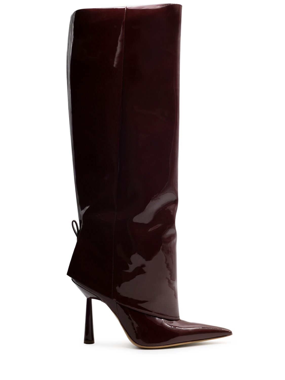 Gia Borghini 100mm Ros31 Faux Leather Tall Boots In Bordeaux