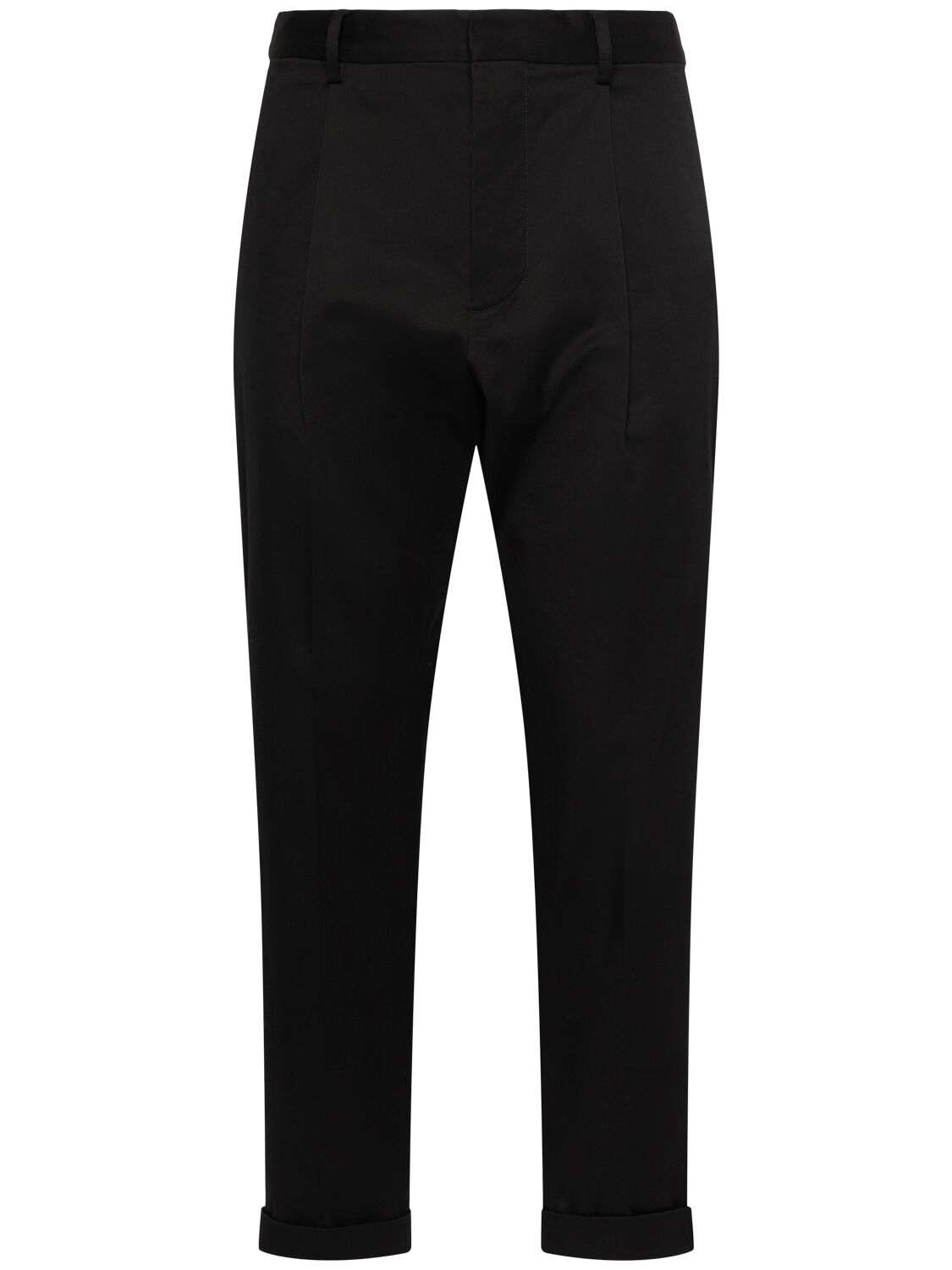 Dsquared2 Cotton One Pleats Pants In Black