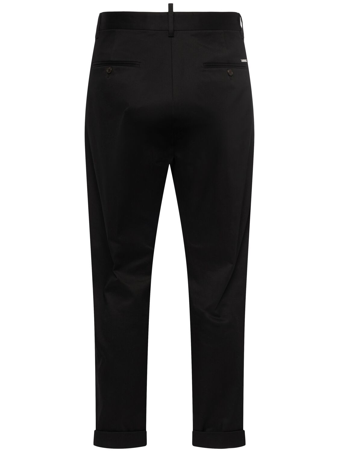 Shop Dsquared2 Cotton One Pleats Pants In Black