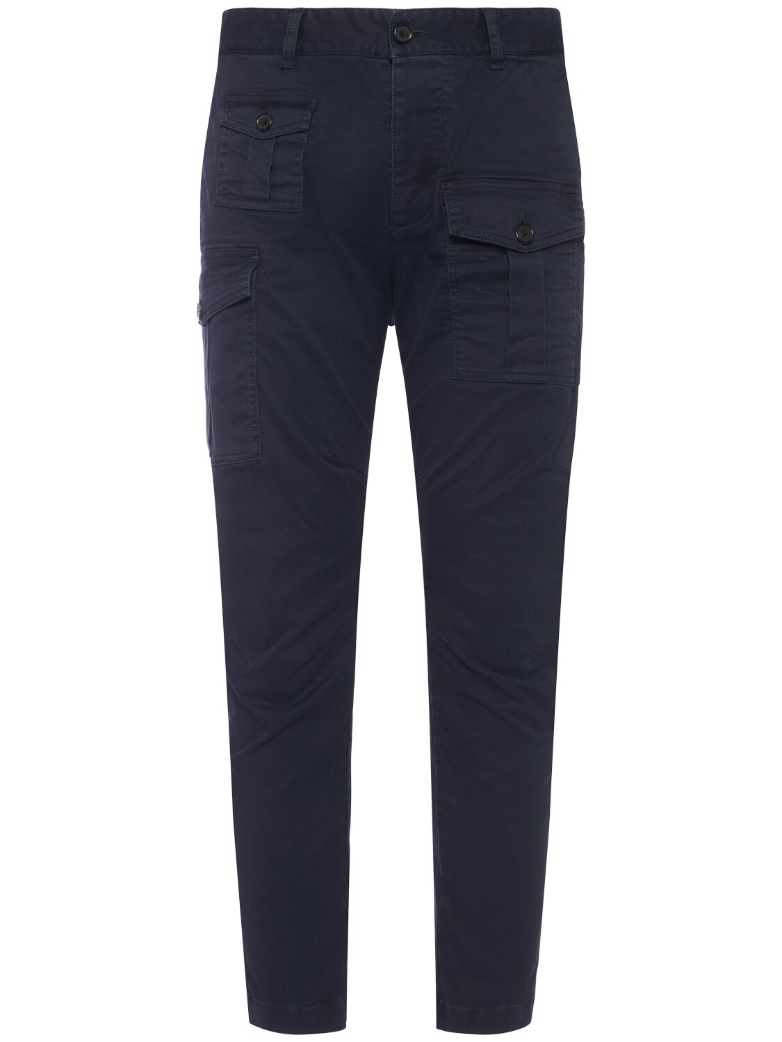 Dsquared2 Sexy Stretch Cotton Cargo Trousers In Blue