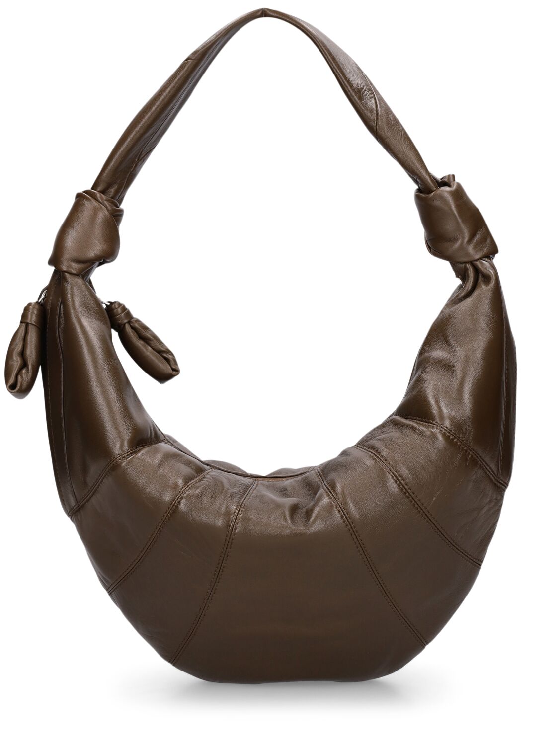 Lemaire Fortune Croissant Leather Shoulder Bag In Brown