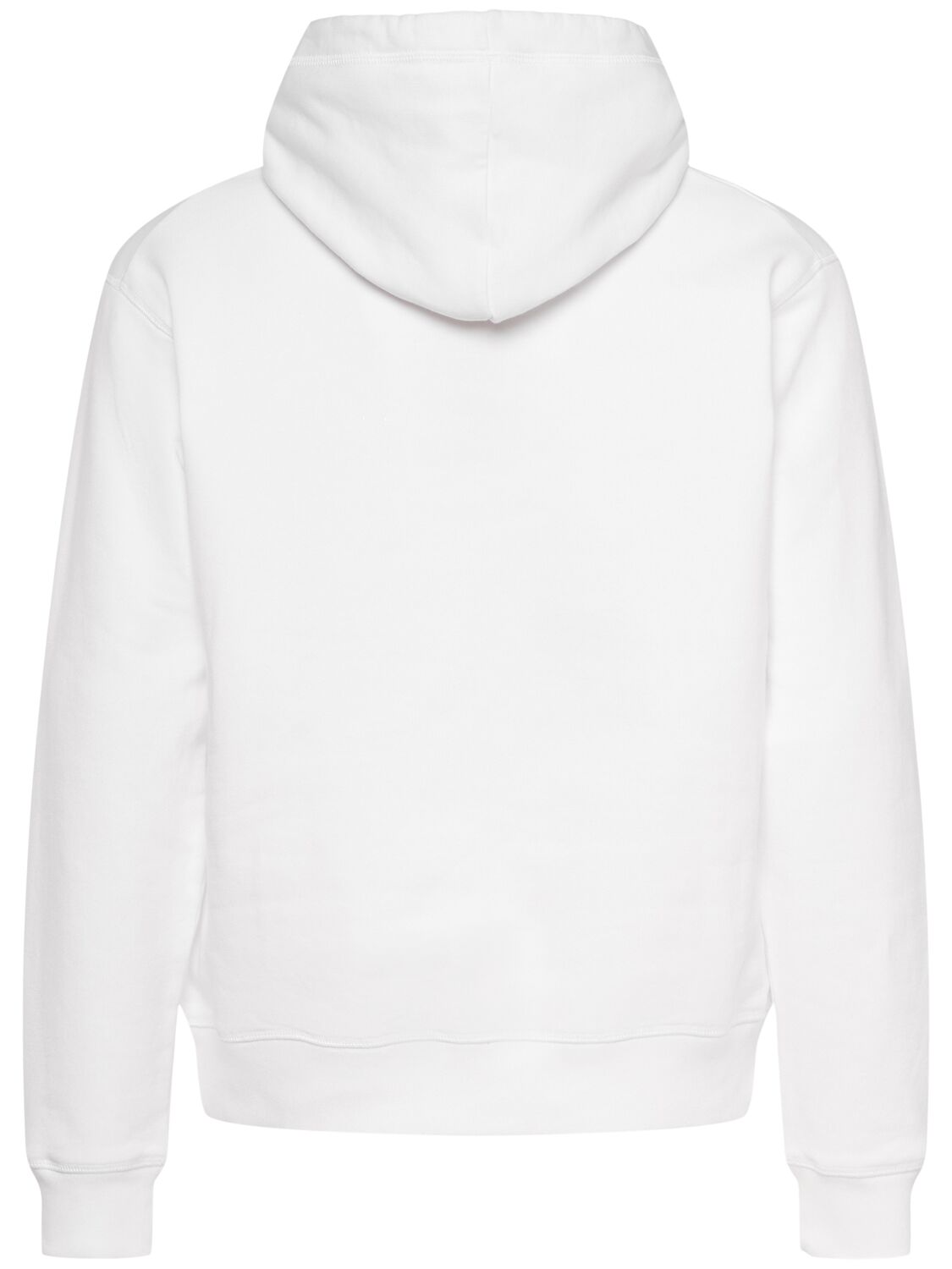 Shop Dsquared2 Cool Fit Cotton Dog Print Hoodie In White