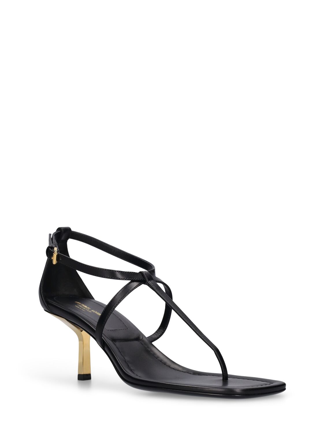 Shop Michael Kors 55mm Anna Leather Sandals In Black