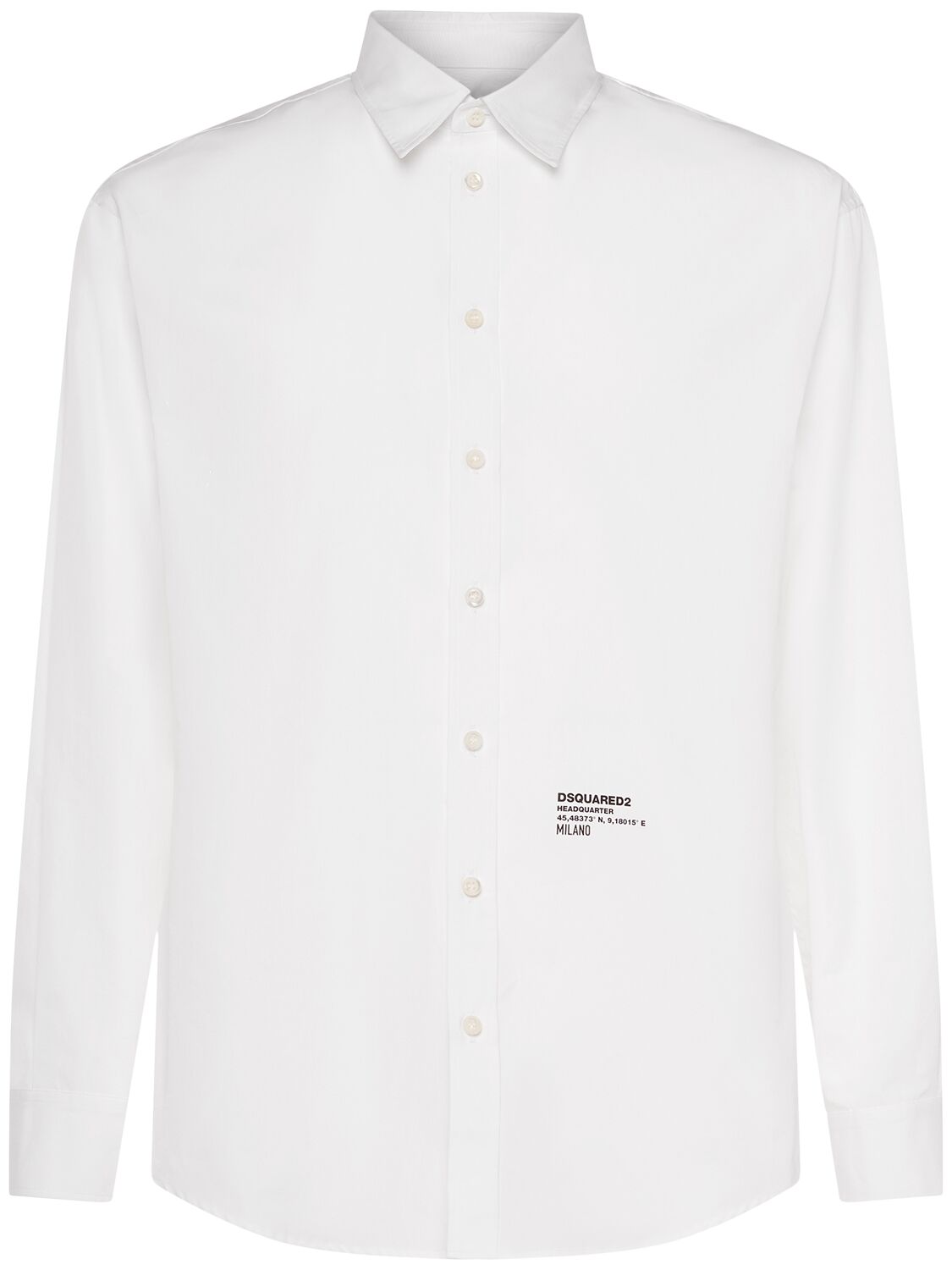 Shop Dsquared2 D2 Headquarter Dropped Shoulder Shirt In White