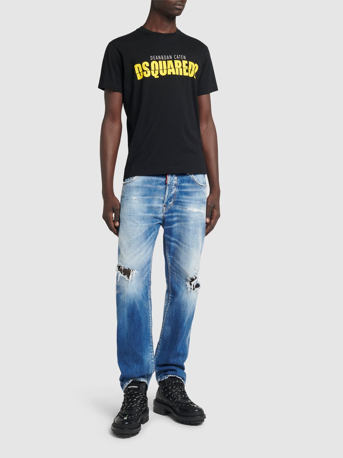 Shop Dsquared2 Cool Fit Printed Logo T-shirt In Black