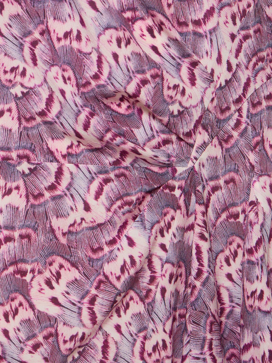 Shop Isabel Marant Viona Printed Silk Blend Mini Dress In Mauve,multi