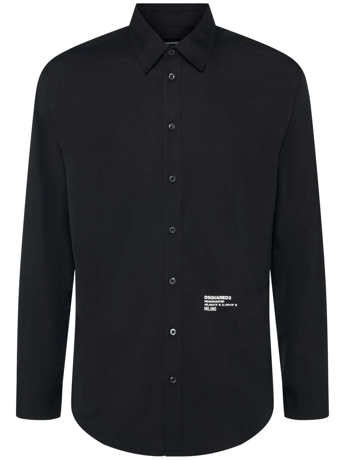 Shop Dsquared2 D2 Headquarter Dropped Shoulder Shirt In Black