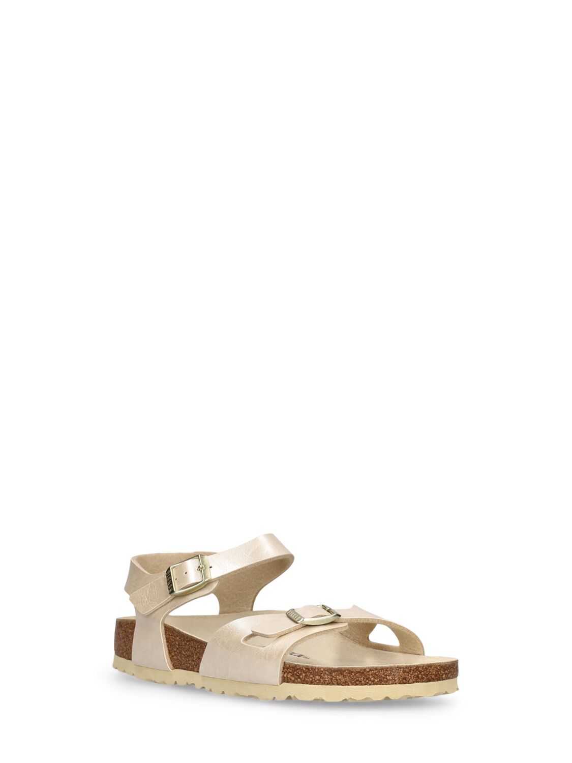 Shop Birkenstock Rio Faux Leather Sandals In White