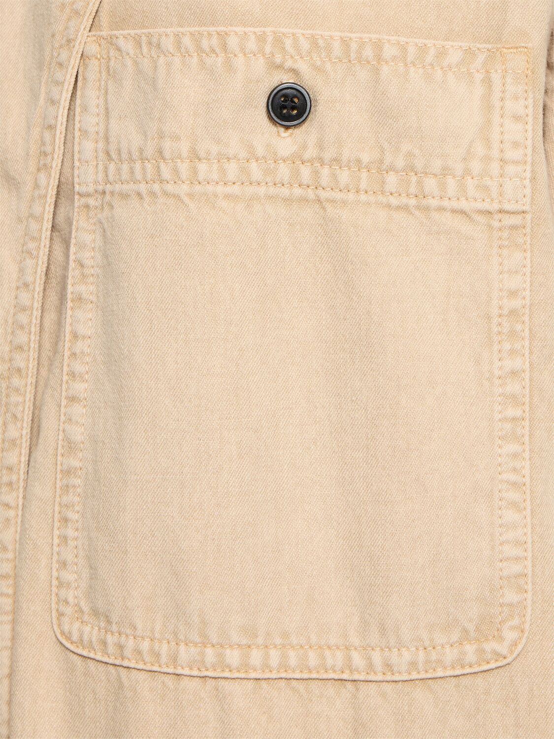 Shop Marant Etoile Idany Long Sleeve Cotton Jumpsuit In Beige