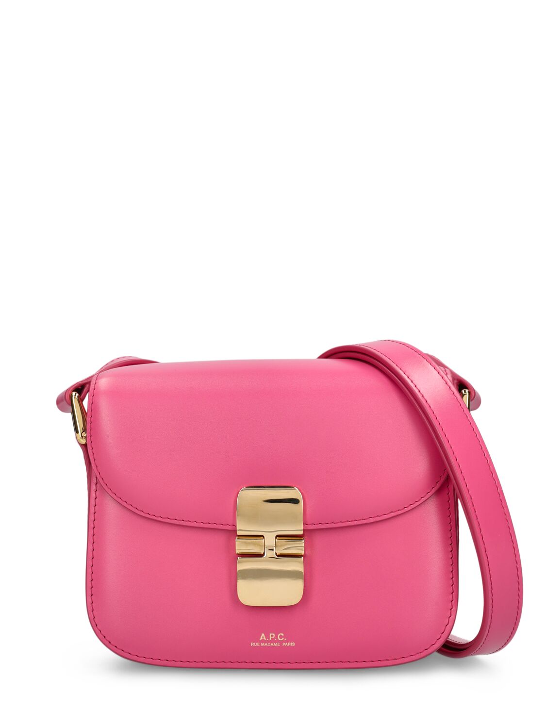 Shop Apc Mini Grace Leather Shoulder Bag In Fuchsia