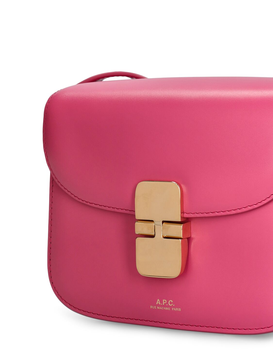Shop Apc Mini Grace Leather Shoulder Bag In Fuchsia