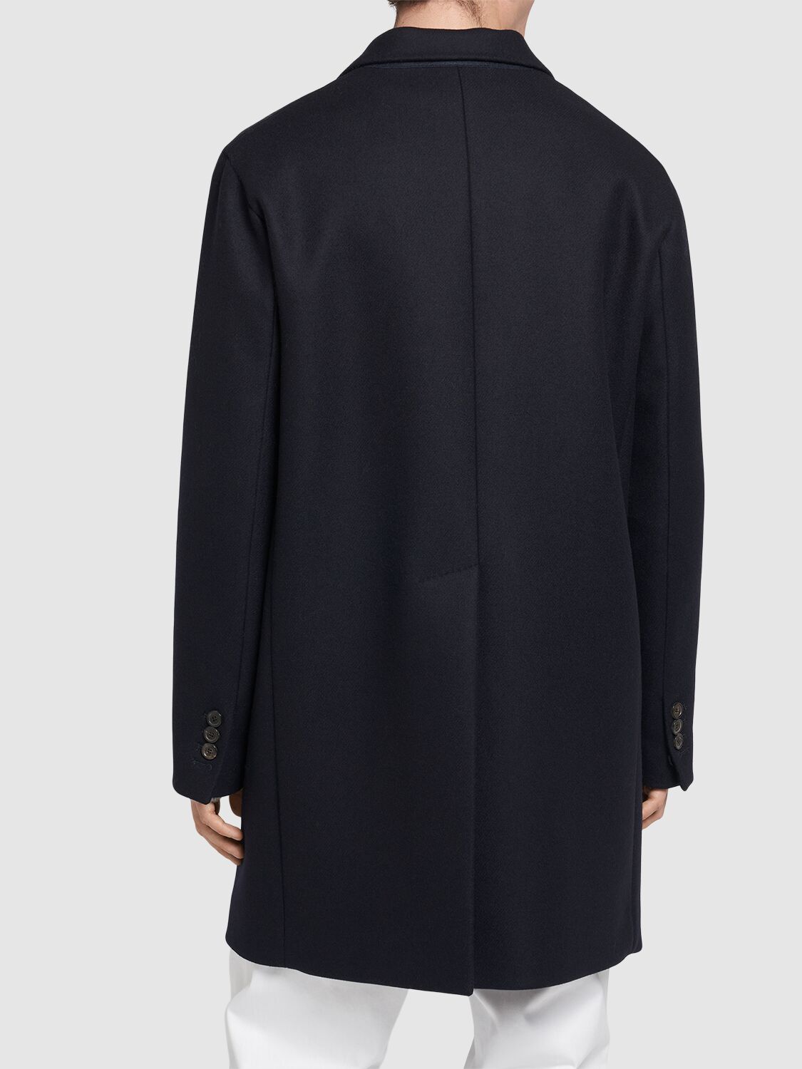 Shop Dsquared2 Felted Wool Blend Soft Shoulder Coat In Black