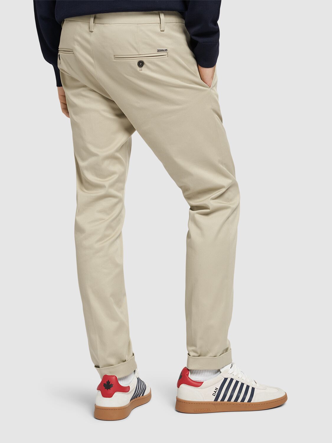 Shop Dsquared2 Cool Guy Stretch Cotton Pants In Beige