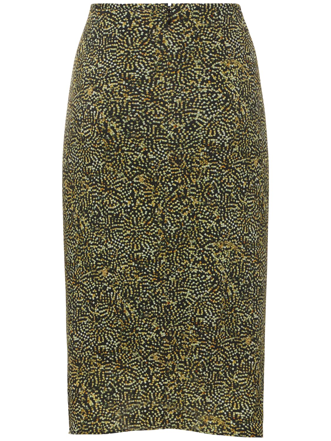 Shop Isabel Marant Joella Printed Viscose Midi Skirt In Black,yellow