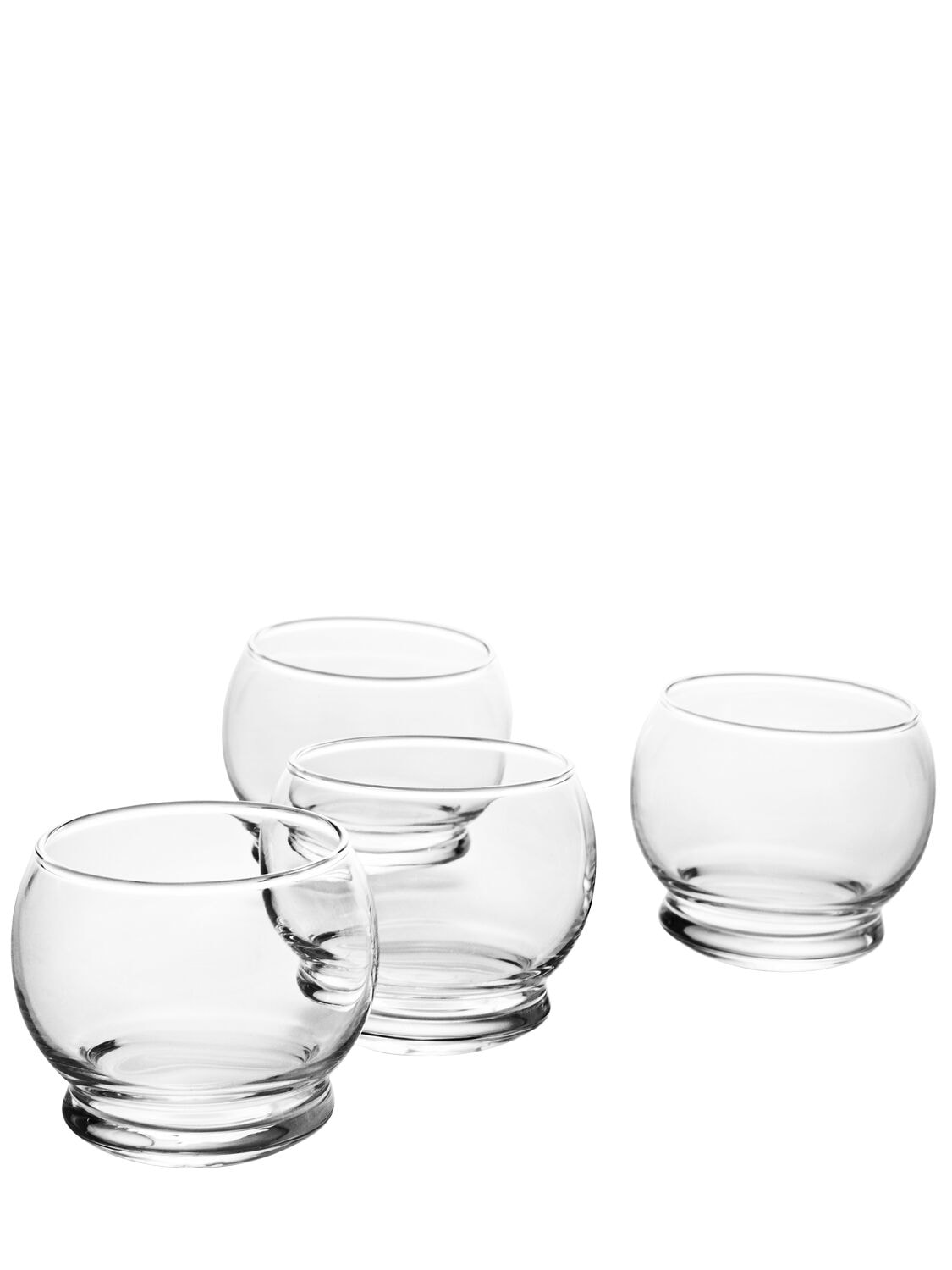 Shop Normann Copenhagen Set Of 4 Rocking Glasses In Transparent