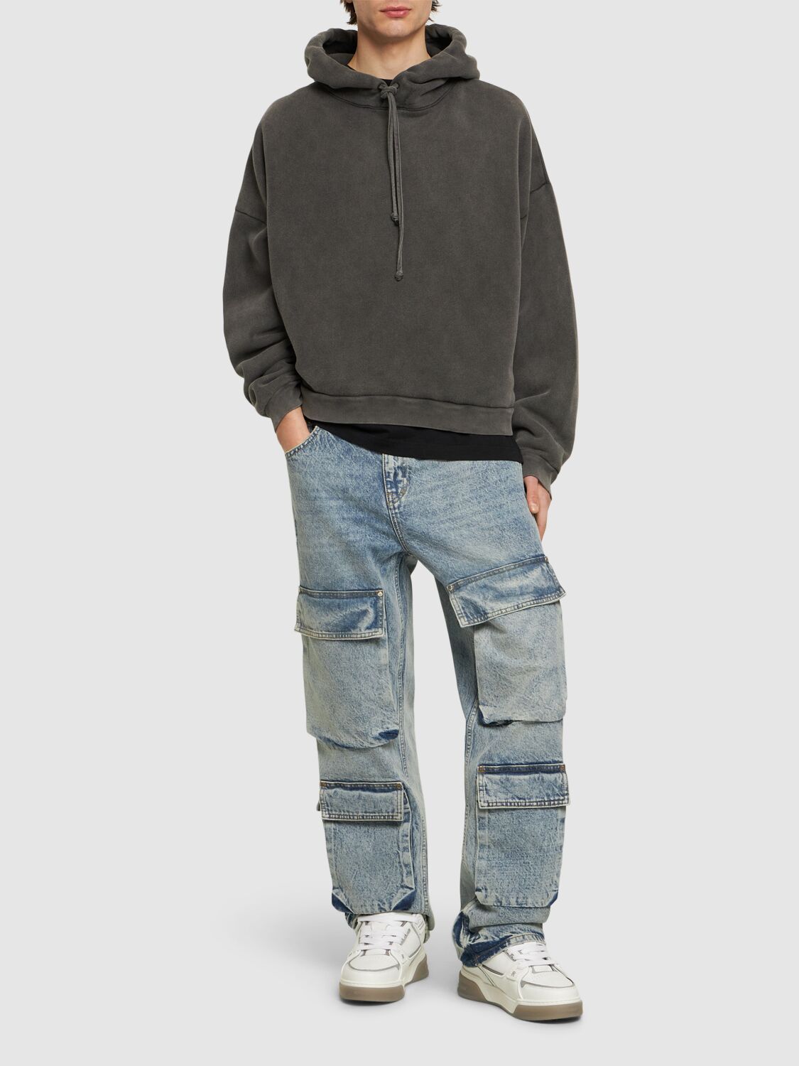 Shop Represent R3ca Denim Cargo Jeans In Blue