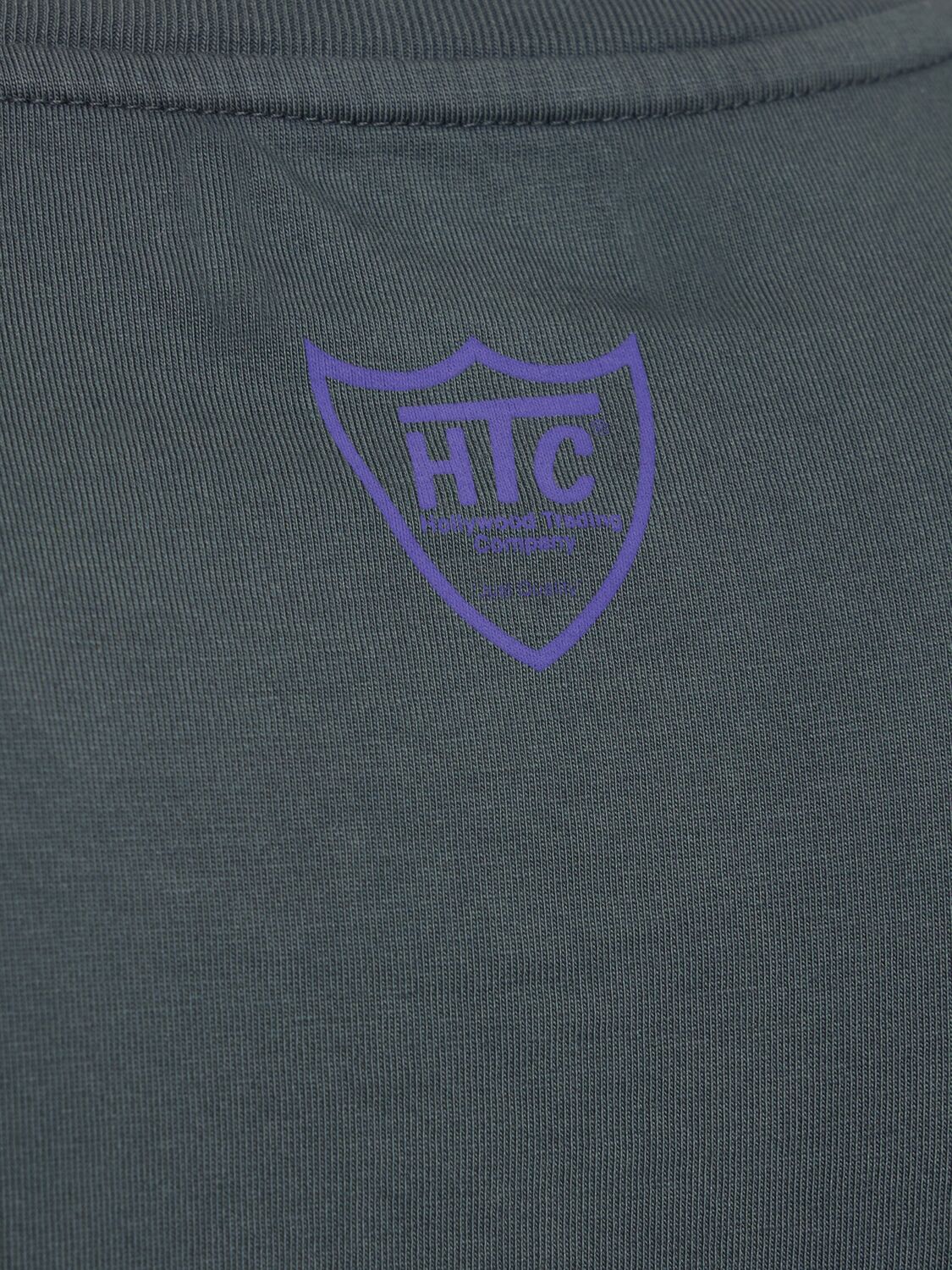 Shop Htc Los Angeles Logo Print Cotton Jersey T-shirt In Grey