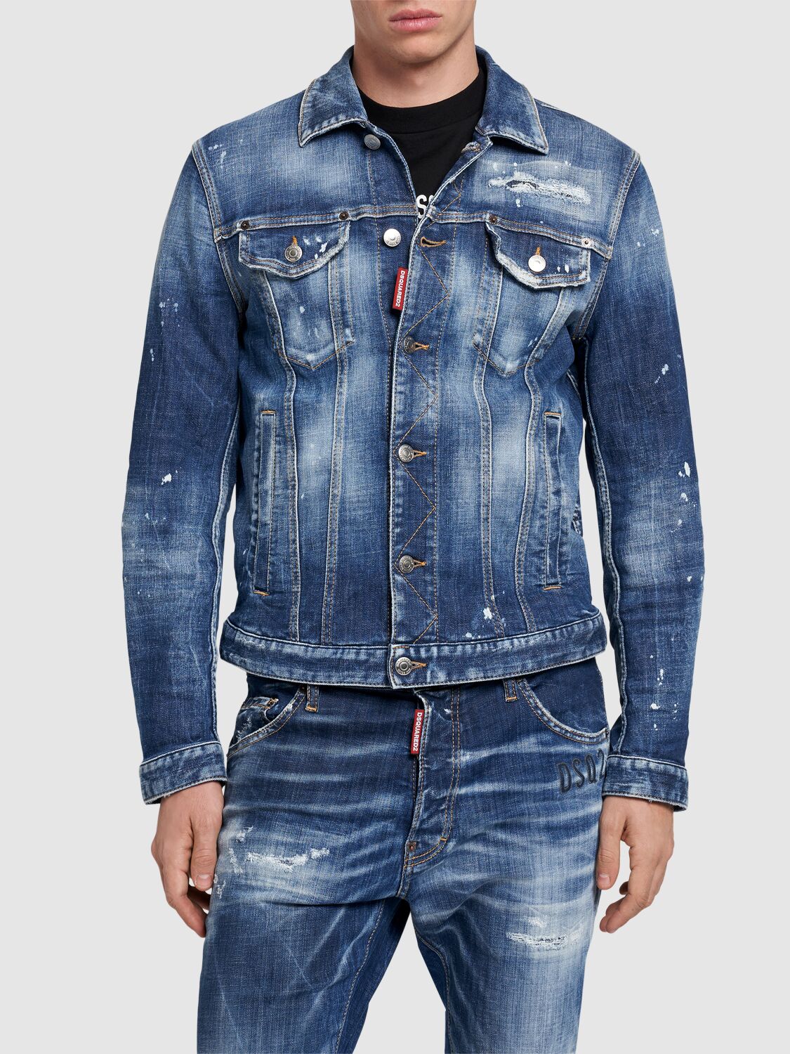 Shop Dsquared2 Dan Denim Jacket In Navy