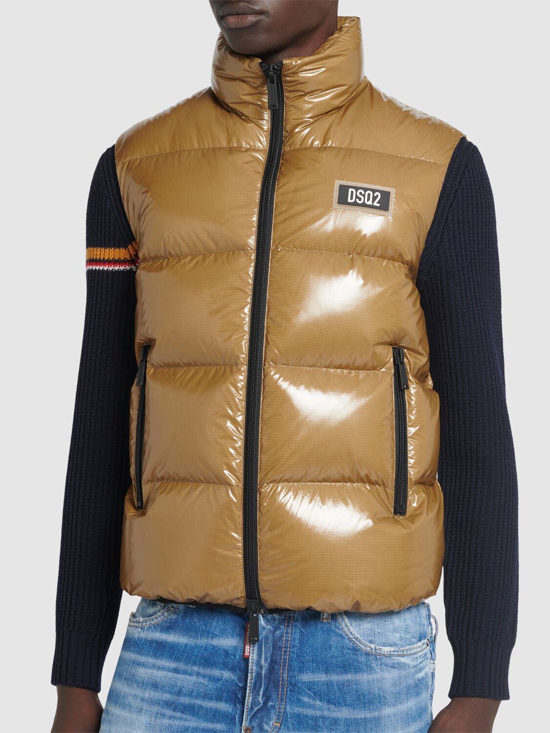 Shop Dsquared2 Ultra Light Ripstop Down Vest In Walnut