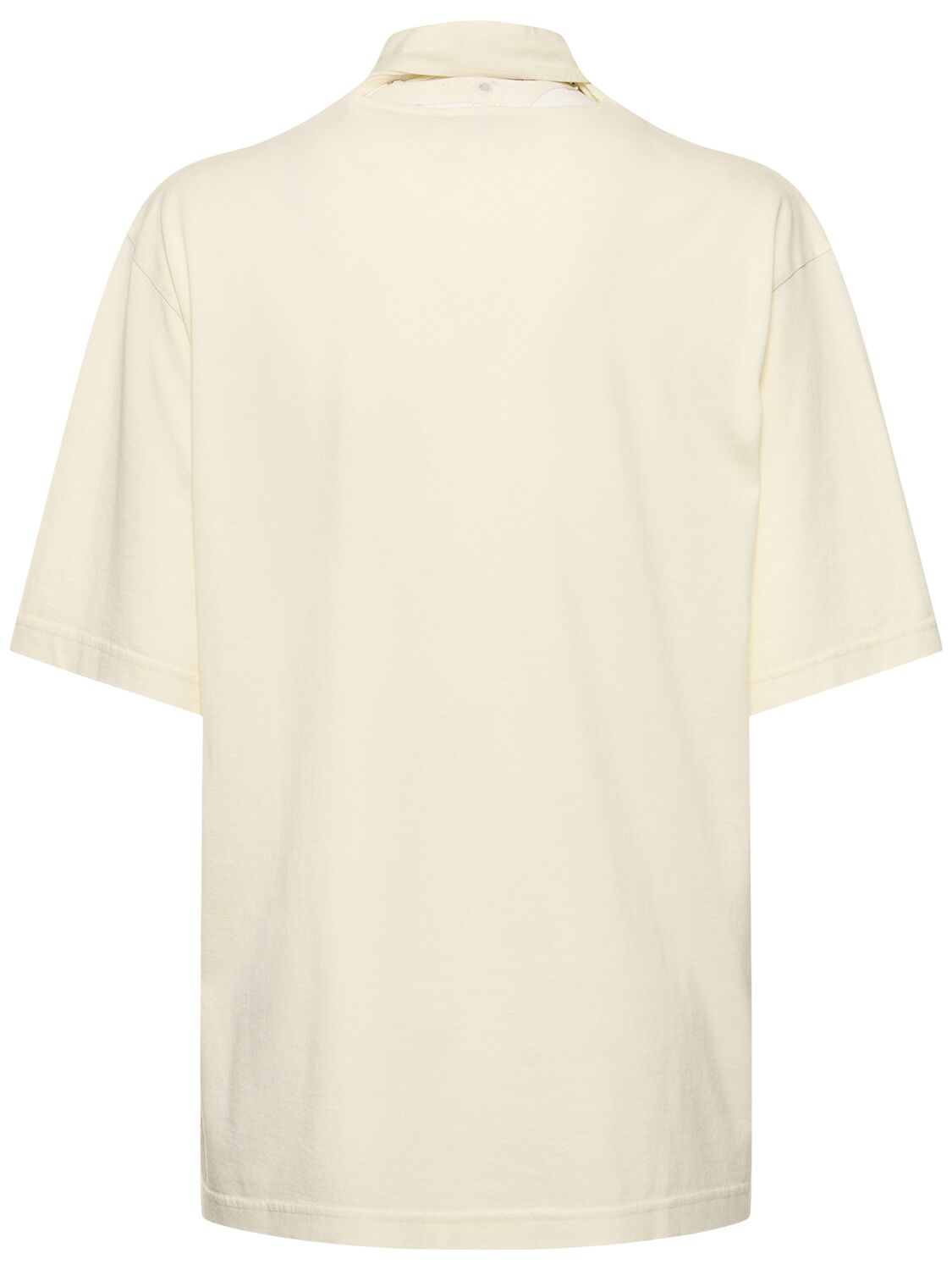 Shop Lemaire Cotton T-shirt W/ Scarf In Yellow