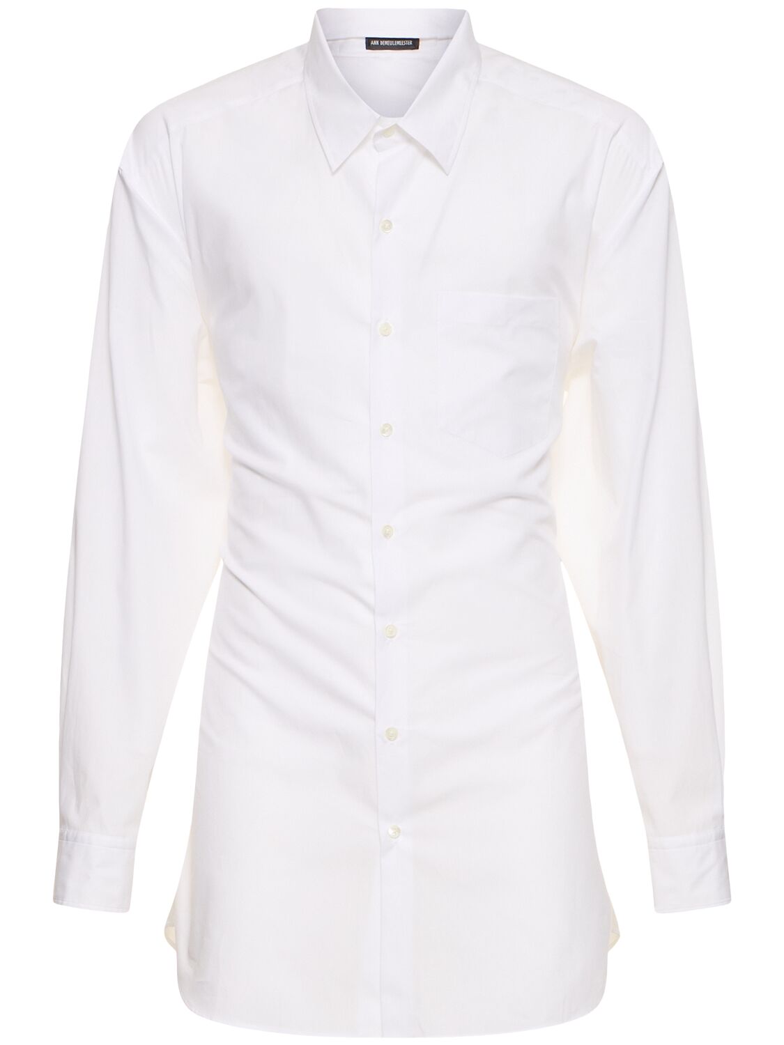 Ann Demeulemeester Arnout Fluid Belted Long Shirt In White