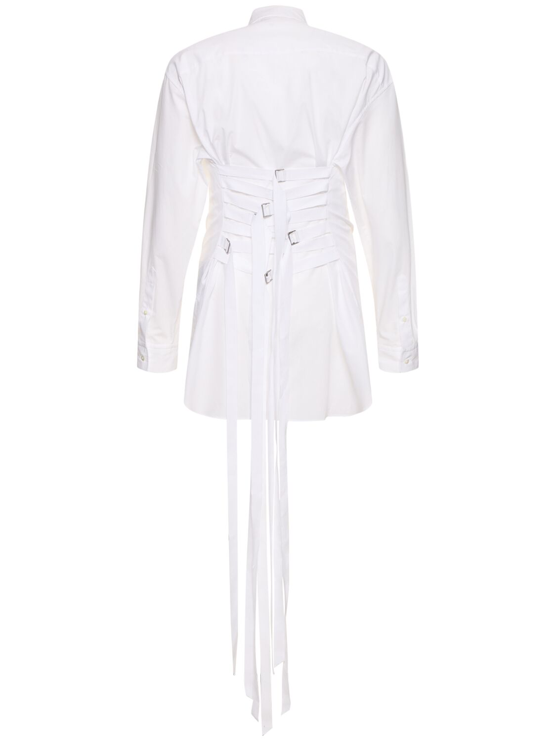 Shop Ann Demeulemeester Arnout Fluid Belted Long Shirt In White