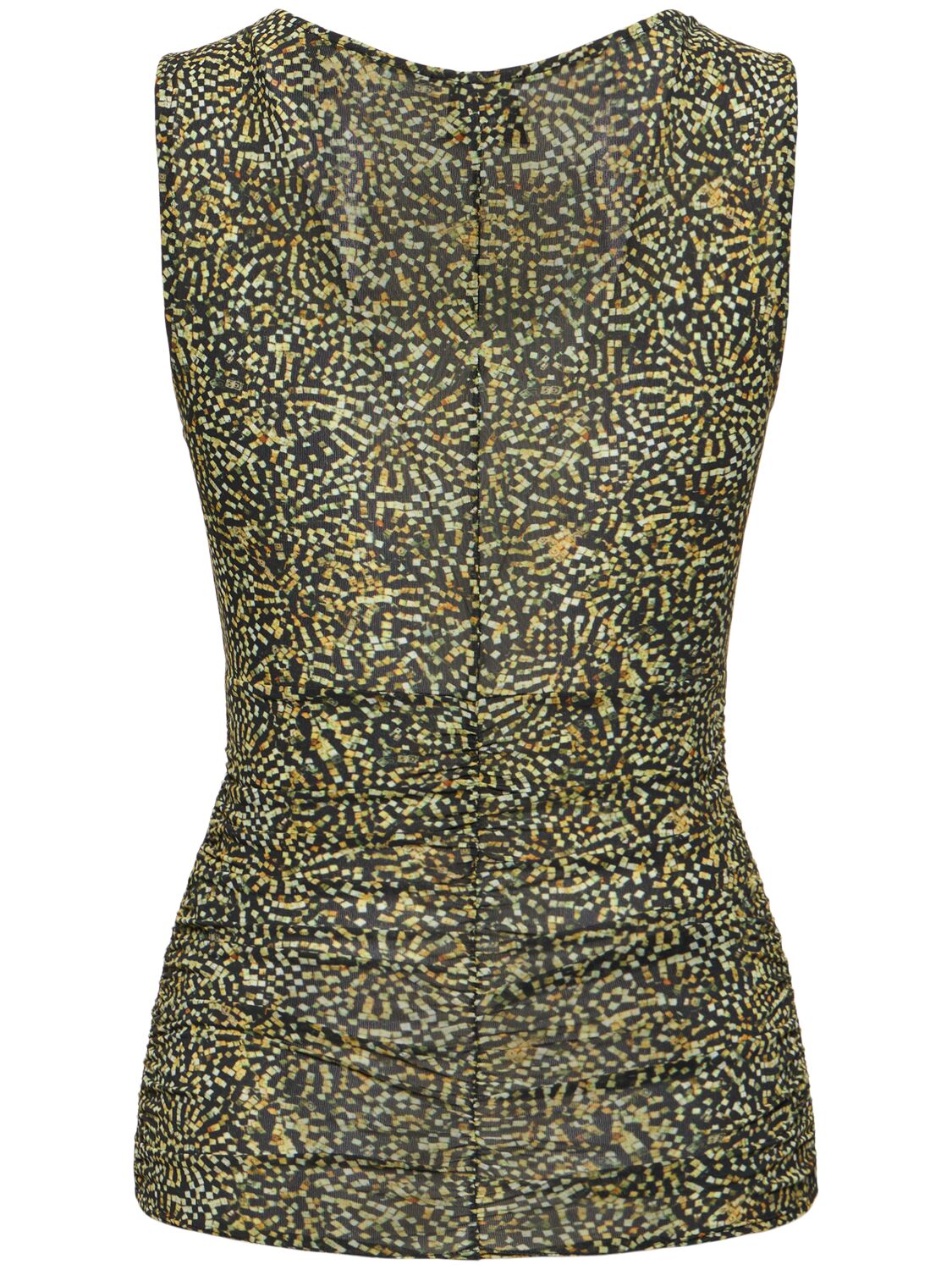 Shop Isabel Marant Jillya Printed Viscose Top In Black,yellow