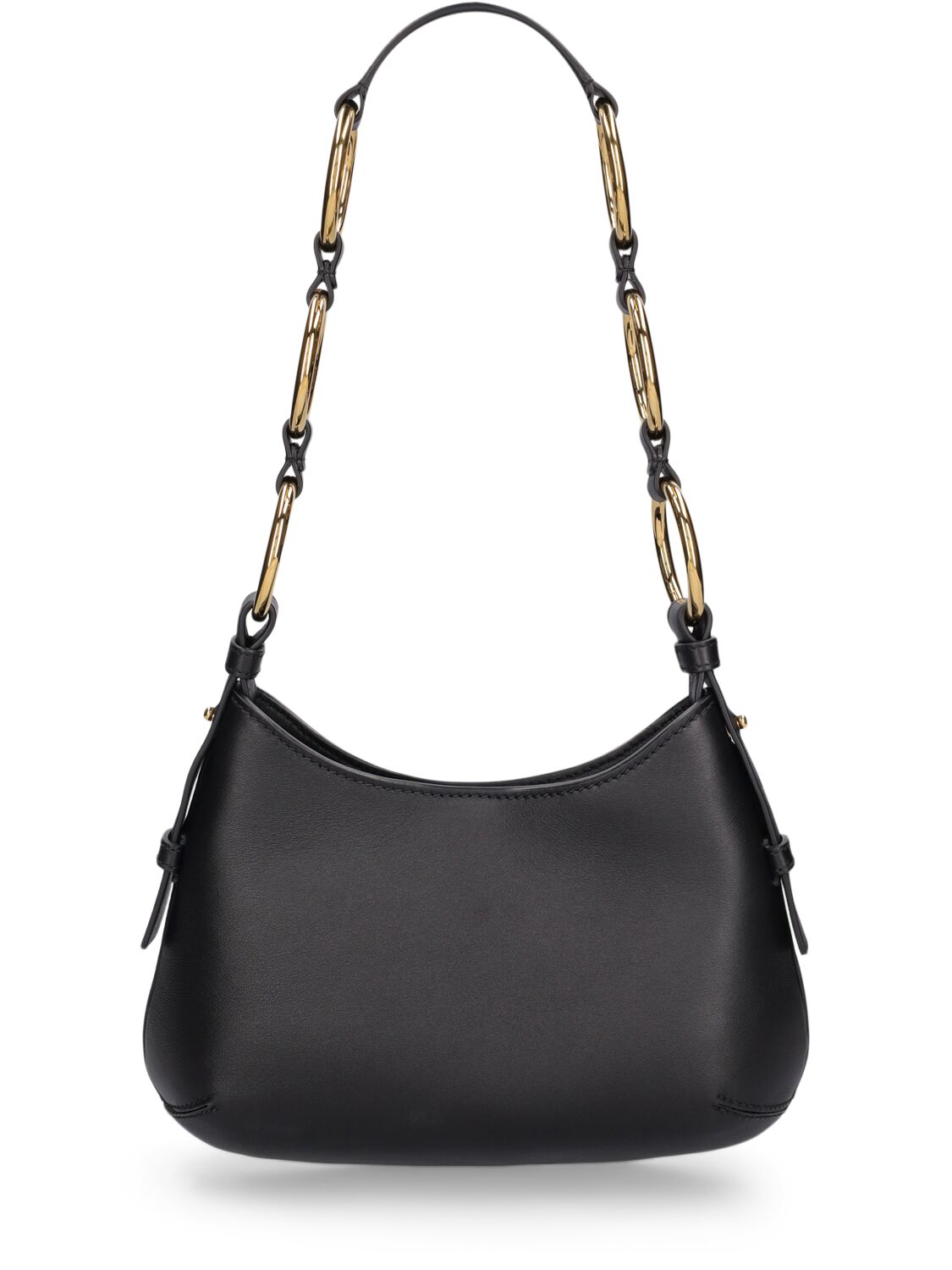 Shop Michael Kors Mini Bardot Hobo Leather Bag In 黑色