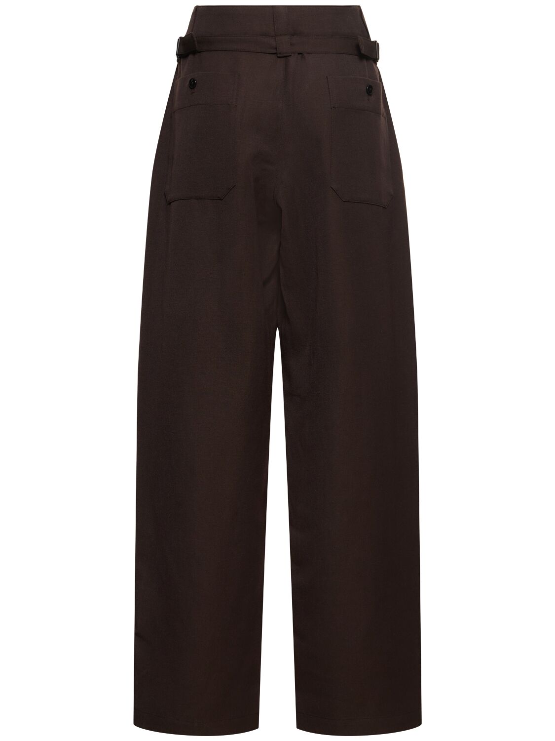 Shop Lemaire Wool & Linen Baggy Pants In Brown