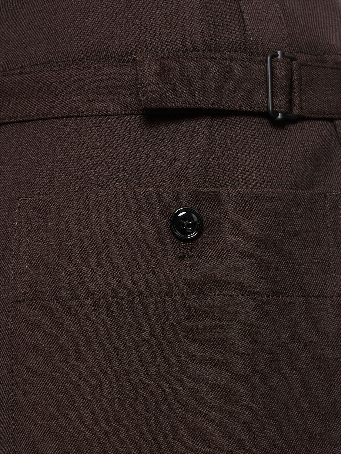 Shop Lemaire Wool & Linen Baggy Pants In Brown