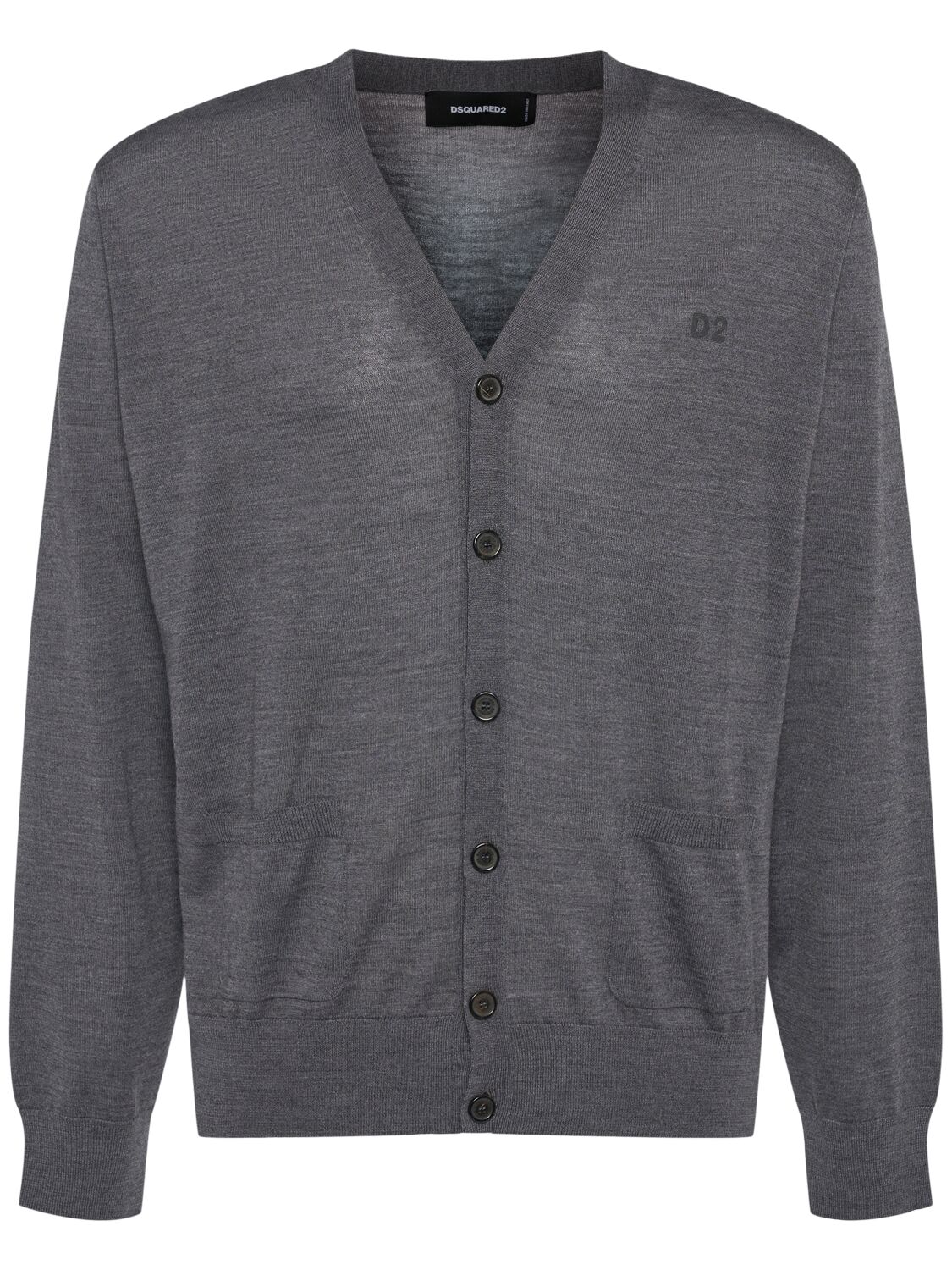 Dsquared2 Knit Wool Cardigan In Grey