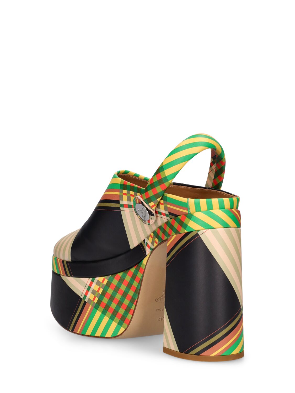 Shop Vivienne Westwood 115mm Swamp Leather Clogs In Green,multi