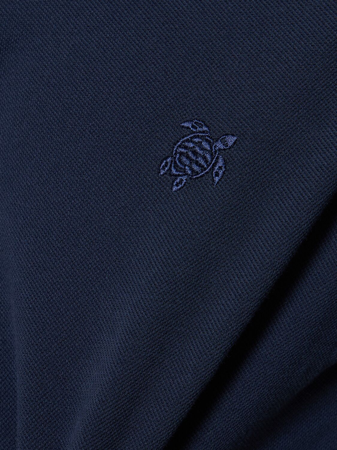 Shop Vilebrequin Logo Embroidery Cotton Piquet Polo In Navy