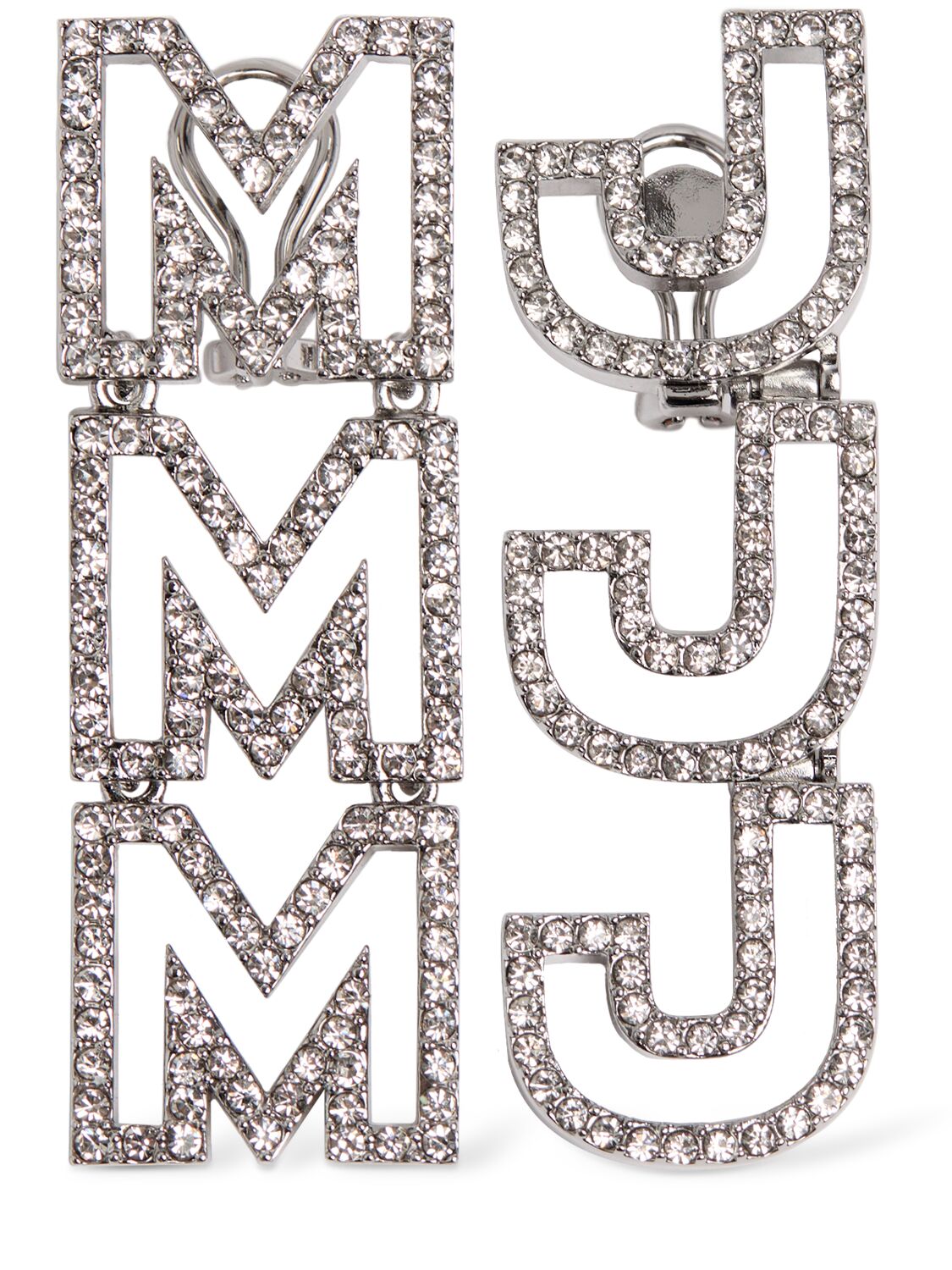 Monogram Crystal Drop Earrings