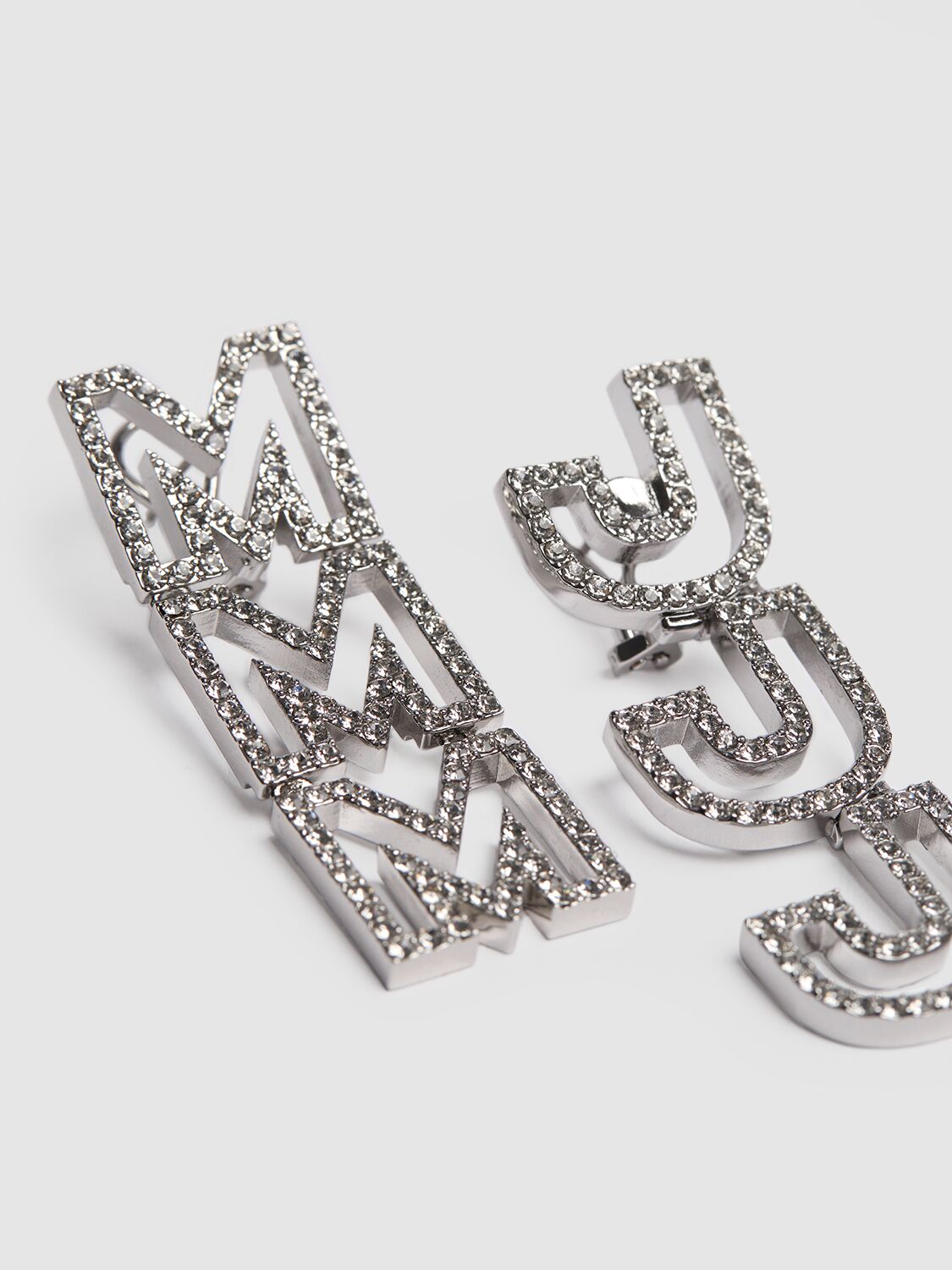 Shop Marc Jacobs Monogram Crystal Drop Earrings In Silver