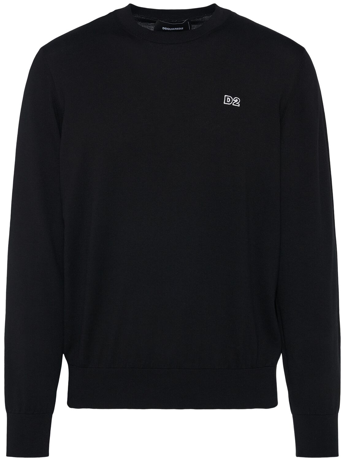 Dsquared2 Crewneck Cotton Jumper In Black