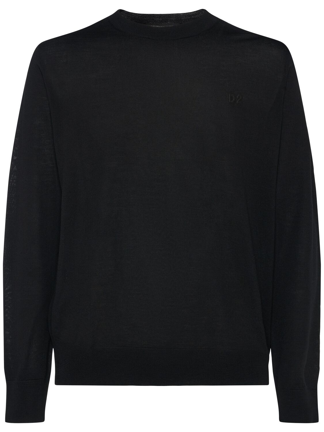 Dsquared2 Crewneck Wool Sweater In Black