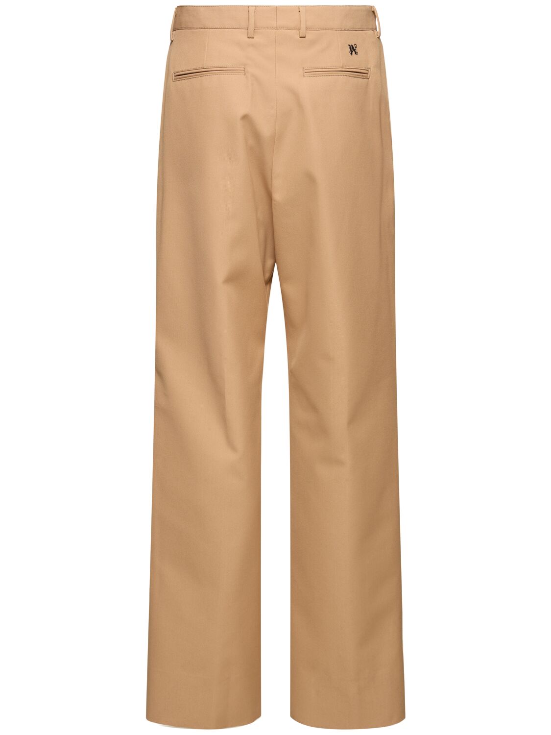 Shop Palm Angels Monogram Workwear Cotton Pants In Beige