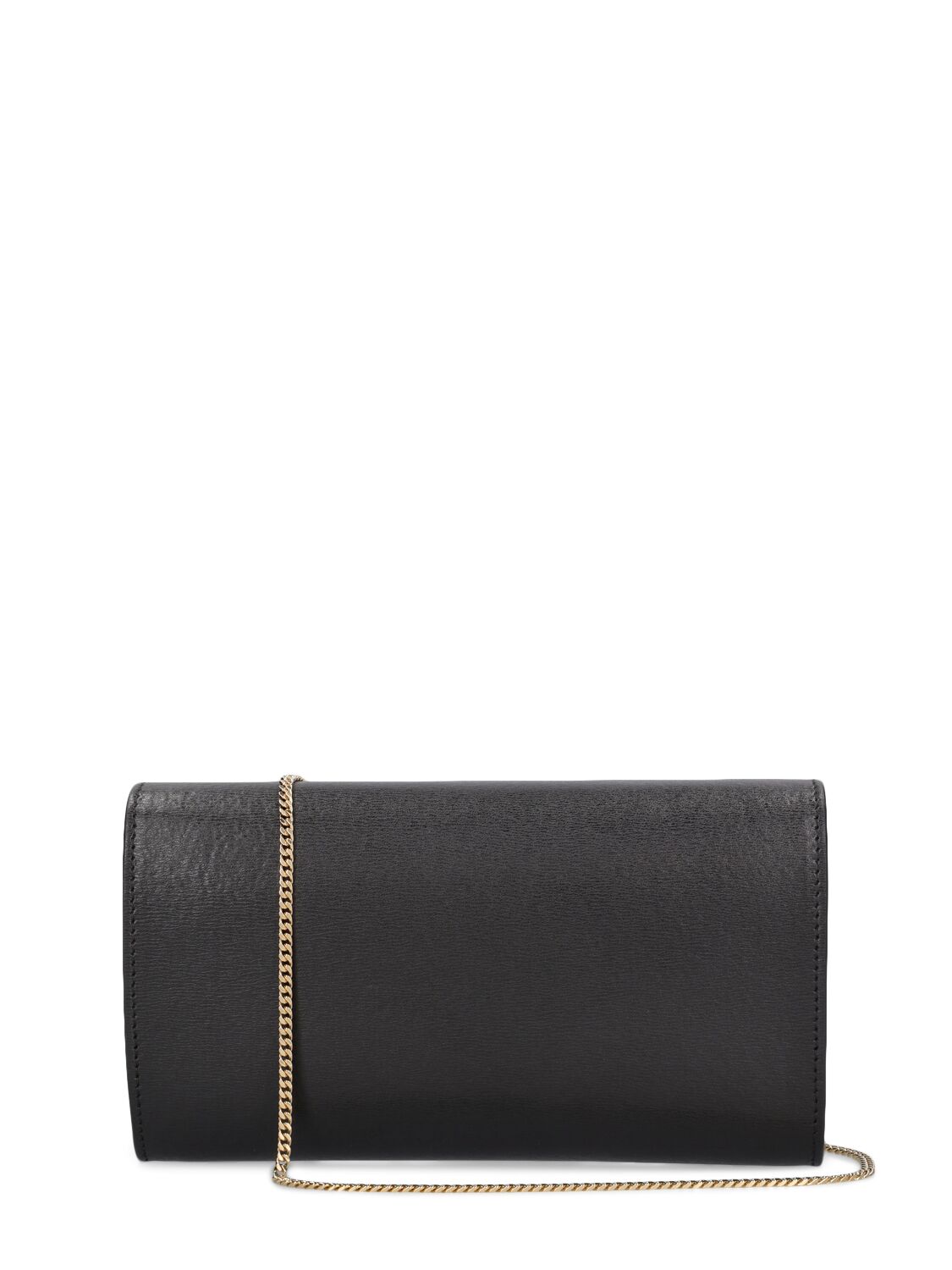 Shop Victoria Beckham Leather Wallet W/chain In 黑色