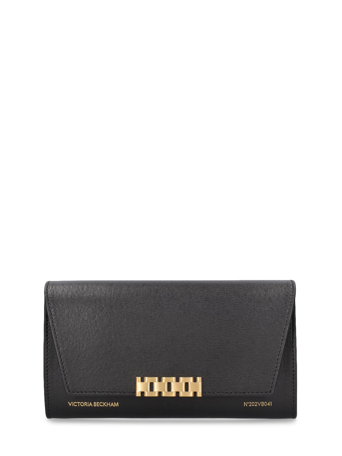 Victoria Beckham Leather Wallet W/chain In 黑色