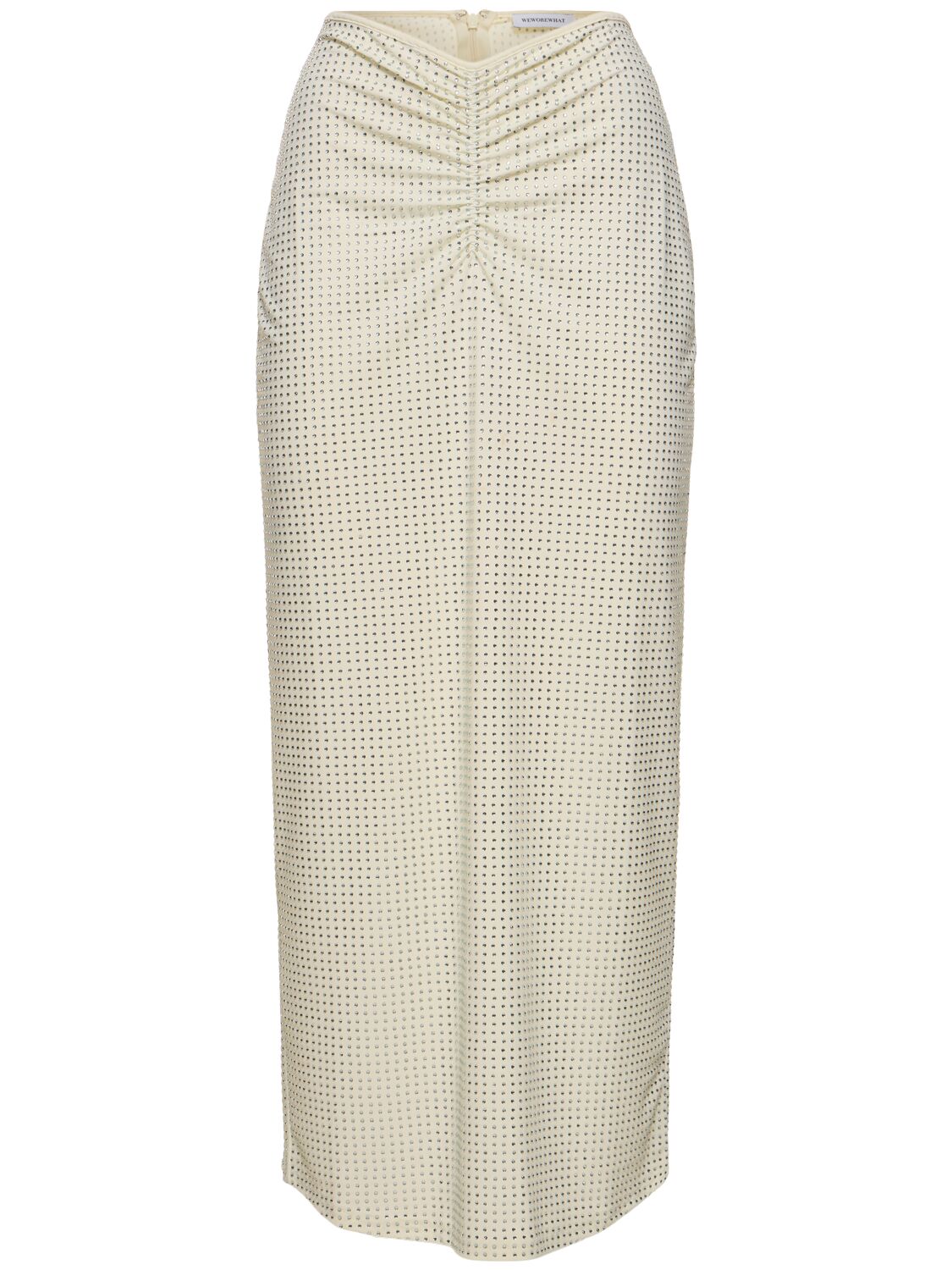 Weworewhat Embellished Midi Skirt In White