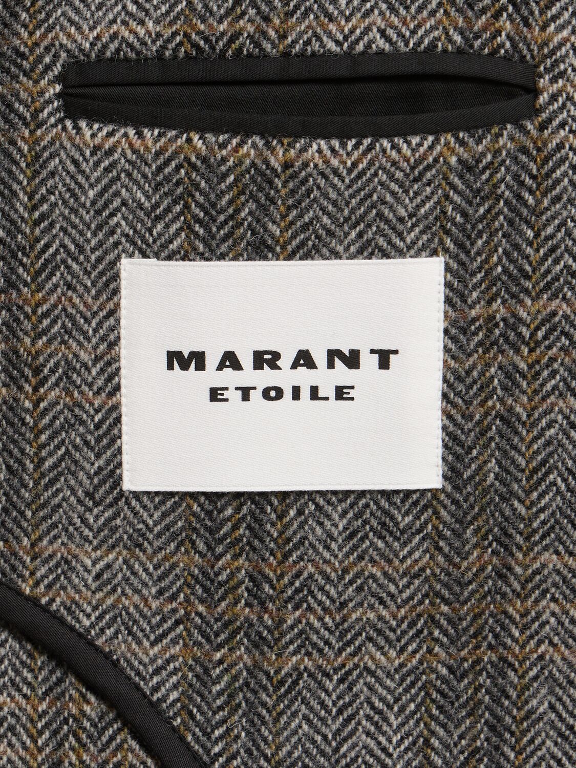 Shop Marant Etoile Charlyne Single Breast Wool Coat In Beige