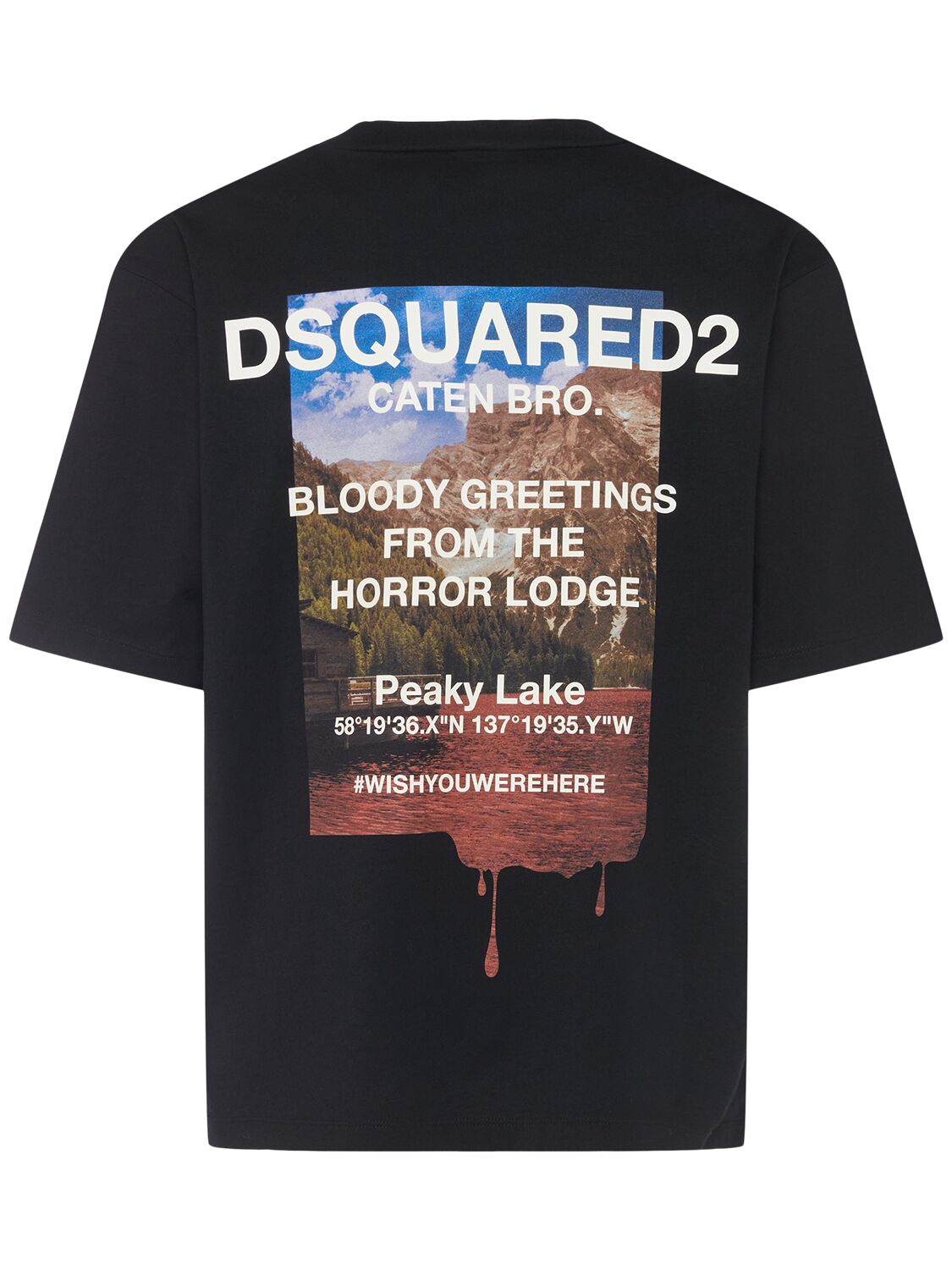 Shop Dsquared2 Printed Logo T-shirt In Black