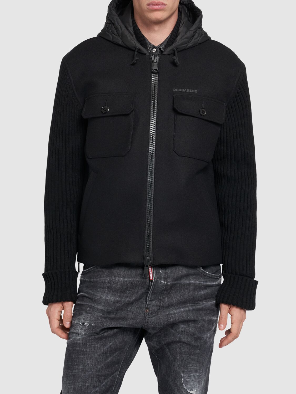 Shop Dsquared2 Hybird Sport Kaban Puffer Jacket In Black