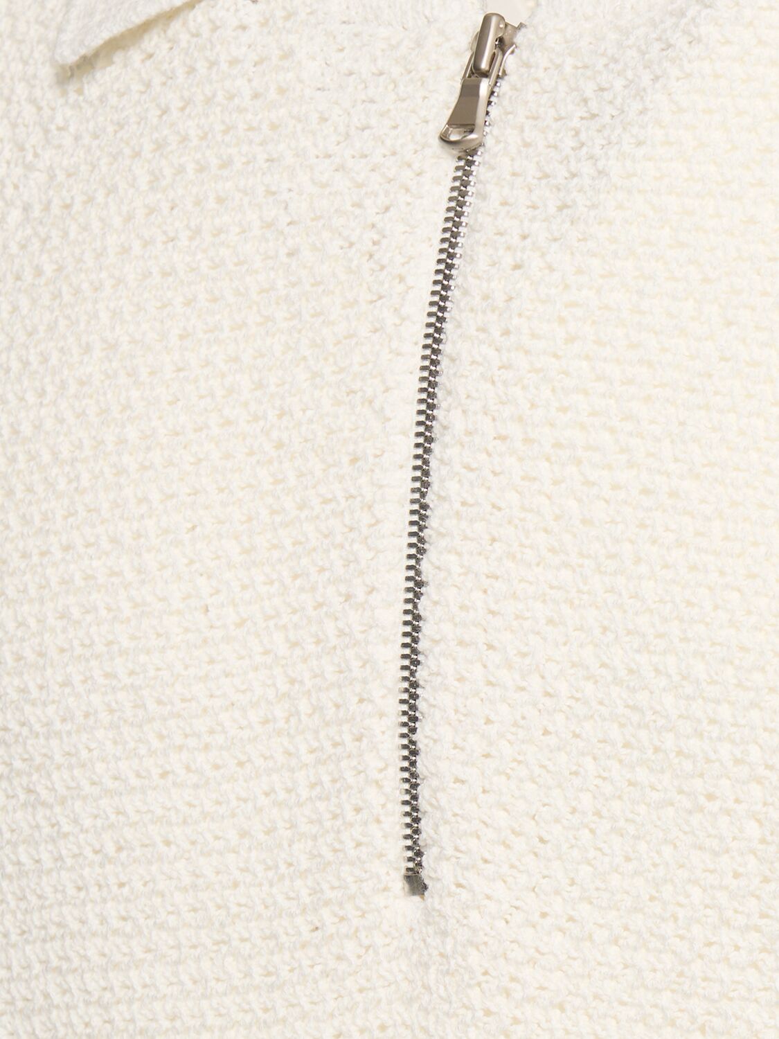 Shop Dunst Collared Half-zip Knit Polo In Cream