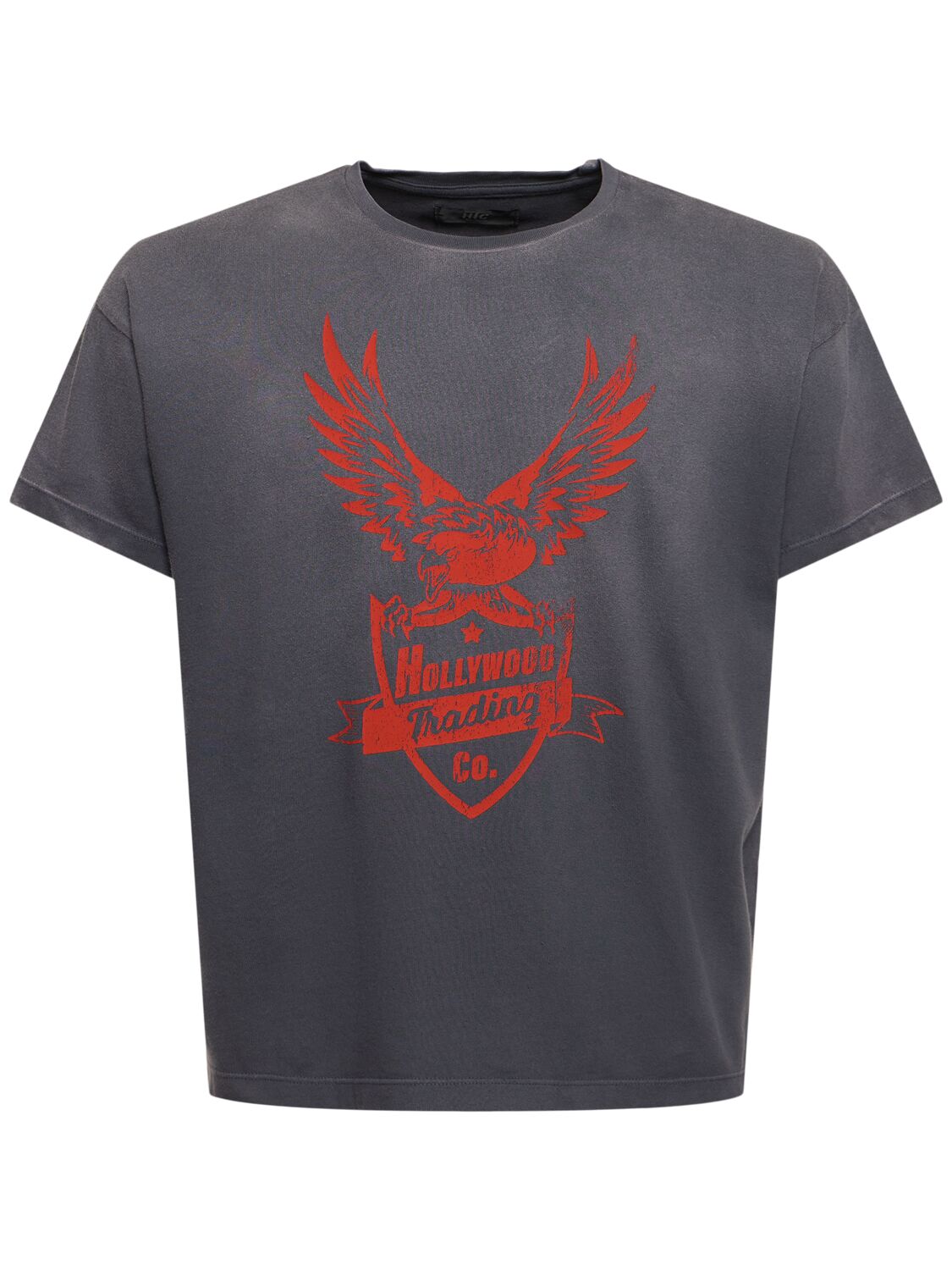 Htc Los Angeles Eagle Print Cotton Jersey T-shirt In Gray