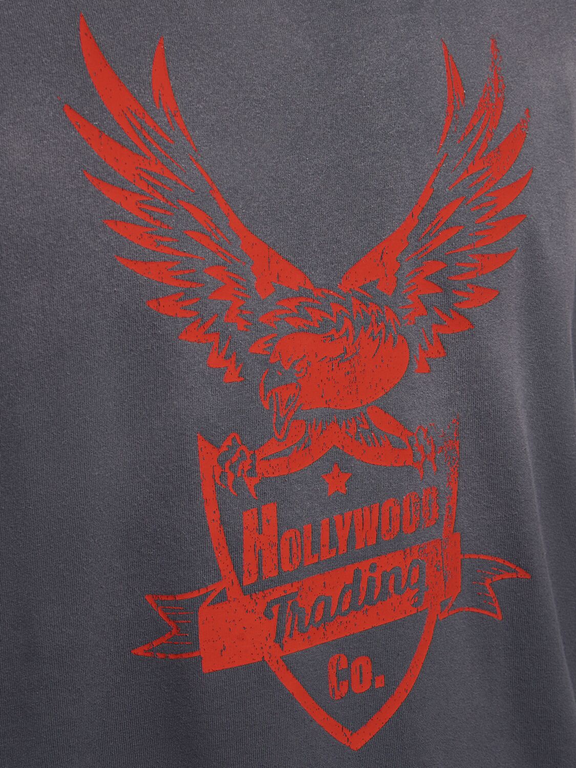 Shop Htc Los Angeles Eagle Print Cotton Jersey T-shirt In Grey