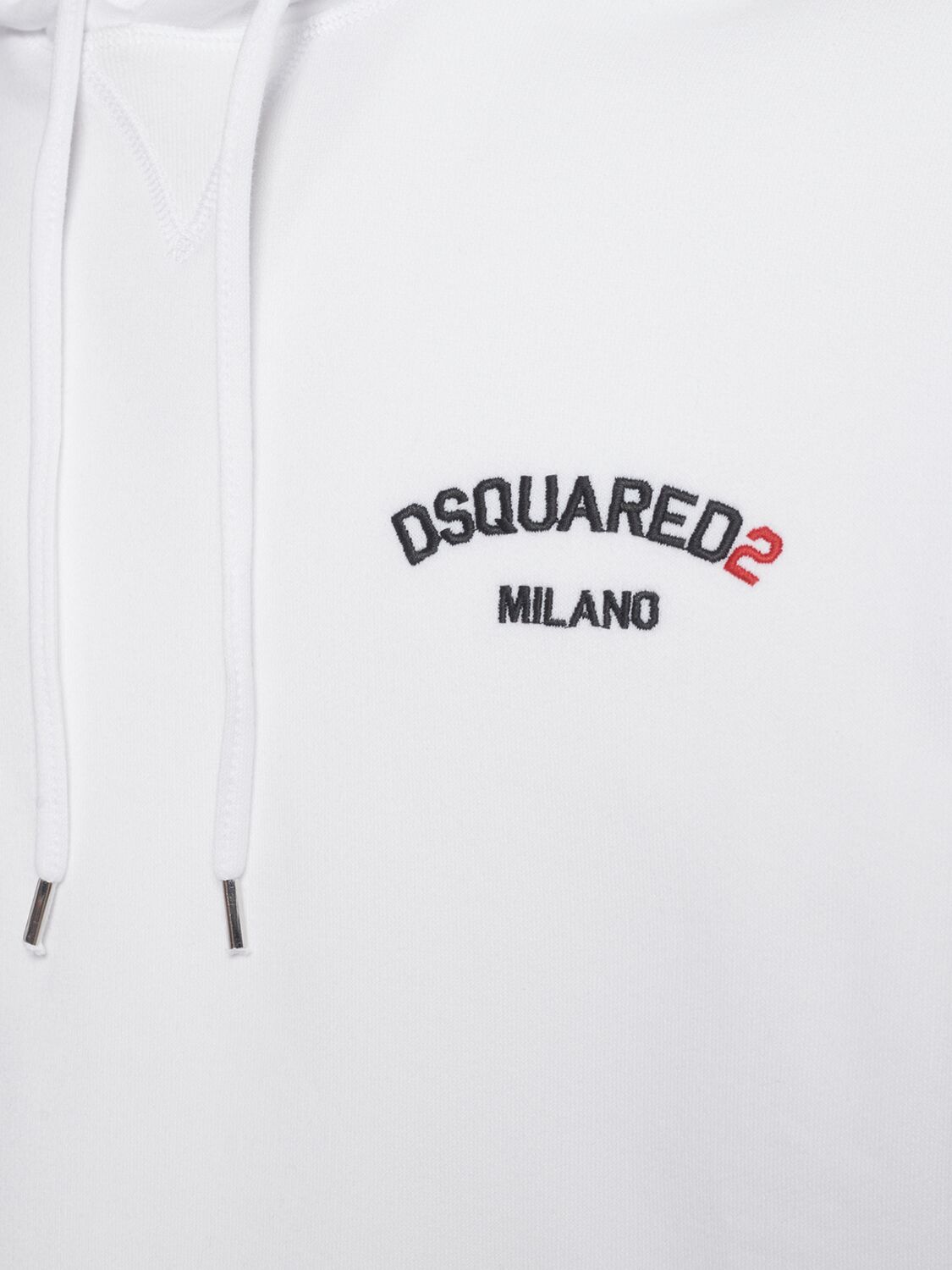 Shop Dsquared2 Cool Fit Cotton Logo Hoodie In White