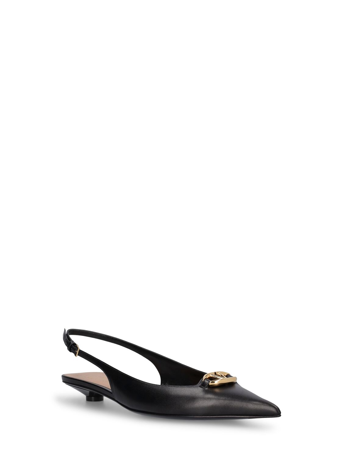 Shop Valentino 20mm Moon Logo Leather Slingback Sandals In Black